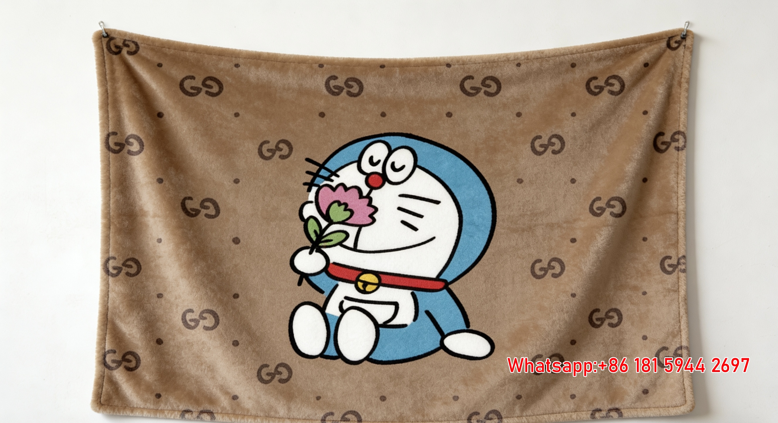 Gucci x Doraemon Floral Throw Blankets Doraemon GG Monogram Tapestry IMG_2844